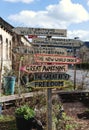 Wooden singage giving direction in Bath, England