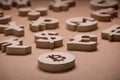 Wooden Sings or Symbols of World Currencies in Group Picture