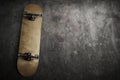 Wooden skateboard deck at skate park