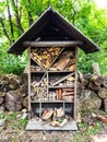 Wooden slated storage cabin Royalty Free Stock Photo