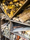 Wooden slated storage cabin Royalty Free Stock Photo