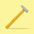 Wooden Sledge Hammer Vector Icon Illustration. Work Equipment Vector. Flat Cartoon Style Suitable for Web Landing Page, Banner, Royalty Free Stock Photo