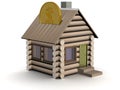 Wooden small house a coin box.