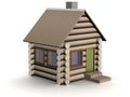 Wooden small house. The isolated illustration.