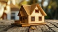 a wooden small house model