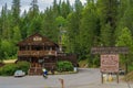 Wooden Snake Pit Bar in a dense green forest