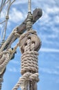 Wooden block on sailboat Royalty Free Stock Photo