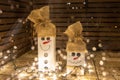 Wooden snowman as a Christmas decoration