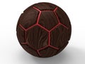 Wooden soccer ball Royalty Free Stock Photo