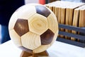 Wooden soccer ball Royalty Free Stock Photo