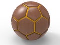 Wooden soccer ball sculpture