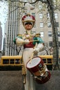 Wooden soldier drummer Christmas decoration at the Rockefeller Center in Midtown Manhattan