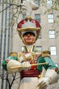 Wooden soldier drummer Christmas decoration at the Rockefeller Center in Midtown Manhattan