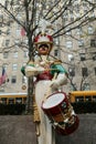 Wooden soldier drummer Christmas decoration at the Rockefeller Center in Midtown Manhattan