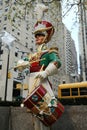 Wooden soldier drummer Christmas decoration at the Rockefeller Center in Midtown Manhattan