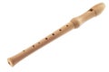 Wooden soprano flute isolated on a white background Royalty Free Stock Photo