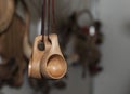 Wooden souvenir traditional kitchenware Royalty Free Stock Photo