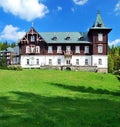 Wooden spa buildings in Karlova Studanka Royalty Free Stock Photo