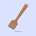 Wooden Spatula spoon Vector illustration Icon Kitchen cooking spatula