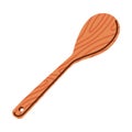 Wooden Spatula Tool with Handle as Cooking Utensil Vector Illustration