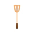 Wooden spatula vector illustration isoalted on white background. Natural Wood Material tool for cooking and BBQ. Suitable for 3d