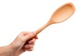 Wooden spatula on white background