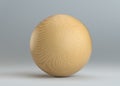 Wooden sphere on gray background
