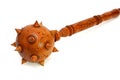 Wooden spiky souvenir mace isolated