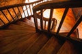 Wooden spiral staircase in old building, Paris, France Royalty Free Stock Photo