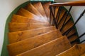 Wooden spiral staircase in old building, Paris, France Royalty Free Stock Photo