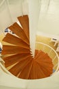 Wooden spiral stairway