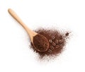 Wooden Spoon filled with coffee powder Royalty Free Stock Photo