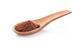 Wooden Spoon filled with coffee powder isolated on white Royalty Free Stock Photo