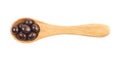 Wooden spoon full of candies Royalty Free Stock Photo