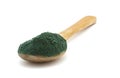 Wooden spoon with green powder
