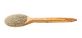 Wooden spoon with ground black pepper isolated Royalty Free Stock Photo