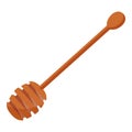 Wooden spoon for honey icon cartoon vector. Bio house pollen
