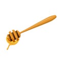 Wooden spoon with honey. Sweet bee nectar Royalty Free Stock Photo