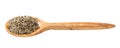 Wooden spoon with kala zeera seeds isolated Royalty Free Stock Photo