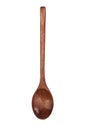 Wooden spoon made of bamboo, varnished and painted, isolated on a white background