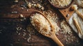 Wooden Spoon with Rice Royalty Free Stock Photo