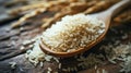 Wooden Spoon with Rice Royalty Free Stock Photo