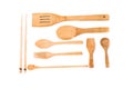 Wooden Spoon set isolated on white background Royalty Free Stock Photo