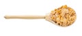 Wooden spoon with sugar coated cornflakes isolated Royalty Free Stock Photo