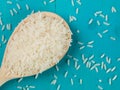 Wooden Spoonful of Dried Long Grain Rice Royalty Free Stock Photo