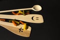 Wooden spoons with pasta Royalty Free Stock Photo