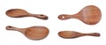 Wooden spoons on white background, collage. Cooking utensil