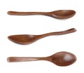 Wooden spoons on white background, collage. Cooking utensil