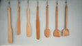 Wooden spoons on white background, Cooking tools, Kitchen equipment set Royalty Free Stock Photo