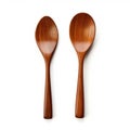 wooden spoons on white background generative AI